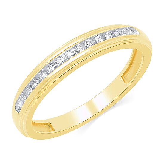 Womens Natural White Diamond 10K Gold Band