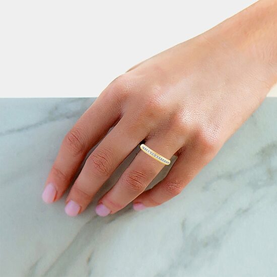 Womens Natural White Diamond 10K Gold Band