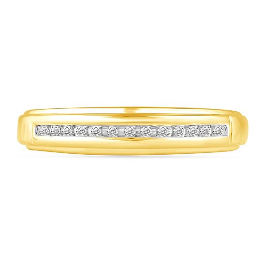 Womens Natural White Diamond 10K Gold Wedding Band