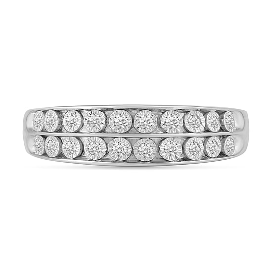 Womens Natural White Diamond 10K Gold Wedding Band