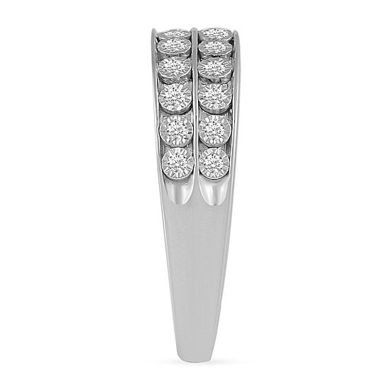 Womens Natural White Diamond 10K Gold Wedding Band