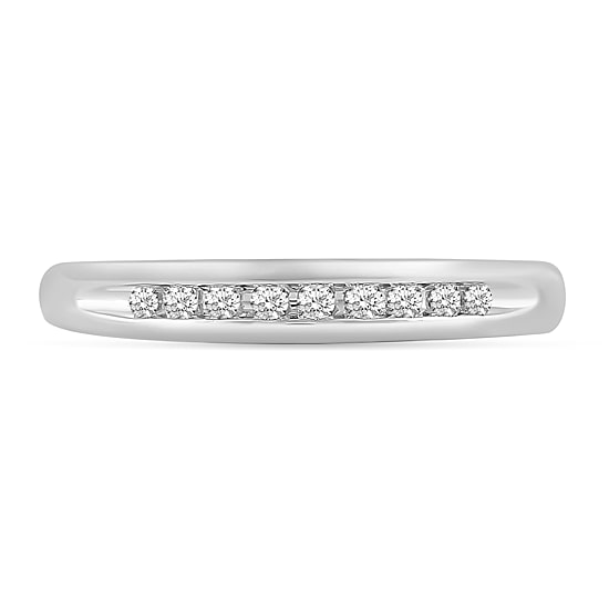 Womens Natural White Diamond 10K Gold Wedding Band