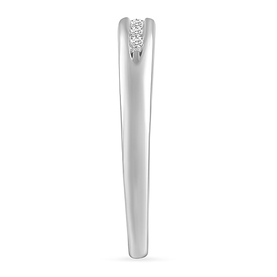 Womens Natural White Diamond 10K Gold Wedding Band