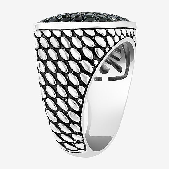 Effy Final Call Mens Genuine Black Spinel Sterling Silver Fashion Ring