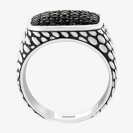 Effy Final Call Mens Genuine Black Spinel Sterling Silver Fashion Ring