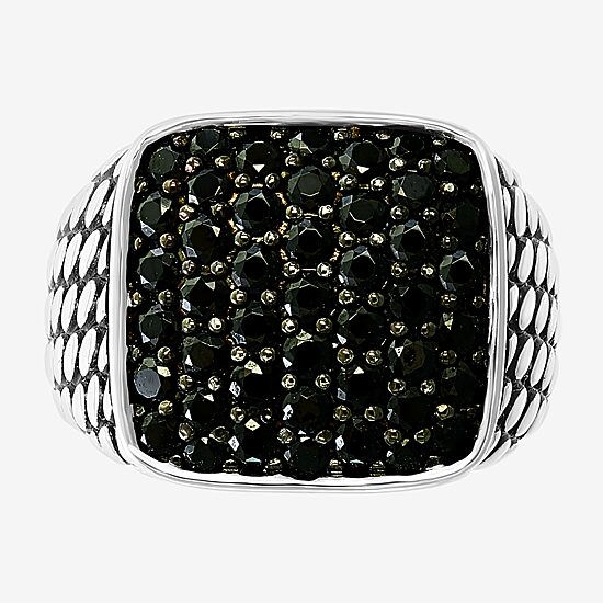 Effy Final Call Mens Genuine Black Spinel Sterling Silver Fashion Ring