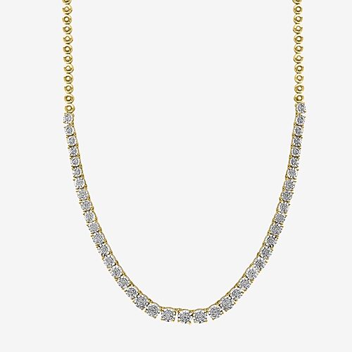 Effy Final Call Womens 1/3 CT. T.W. Natural Diamond Sterling Silver 18 Inch Tennis Necklace, One Size, Gold Over Silver