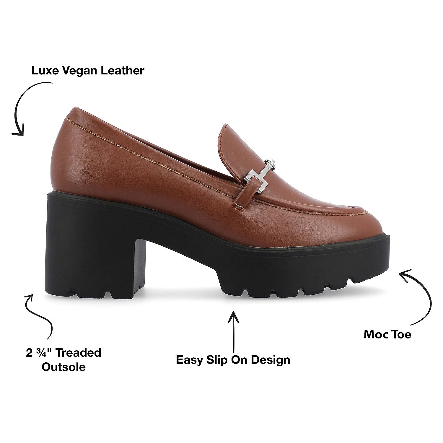 Journee Collection Kezziah Womens Moc Closed Toe Block Heel Pumps