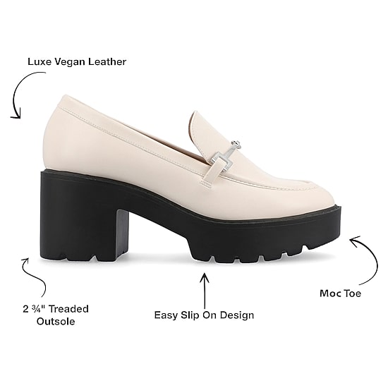 Journee Collection Kezziah Womens Moc Closed Toe Block Heel Pumps