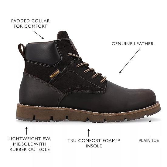 Territory Mens Range Flat Heel Lace-Up Boots