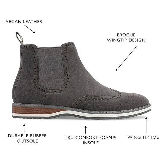 Vance Co Mens Thorpe Flat Heel Chelsea Boots