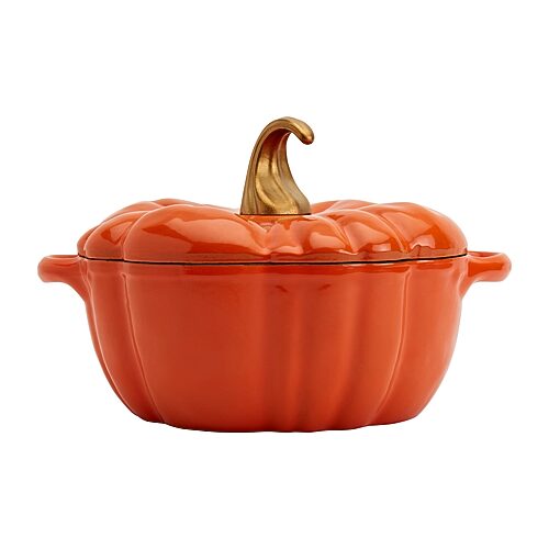 Smith And Clark Cast Iron Pumpkin Harvest 4-qt. Dutch Oven In Orange