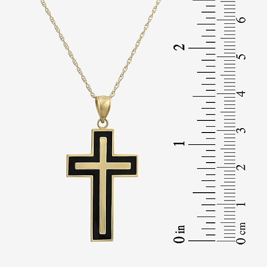 Mens 14K Gold Cross Pendant