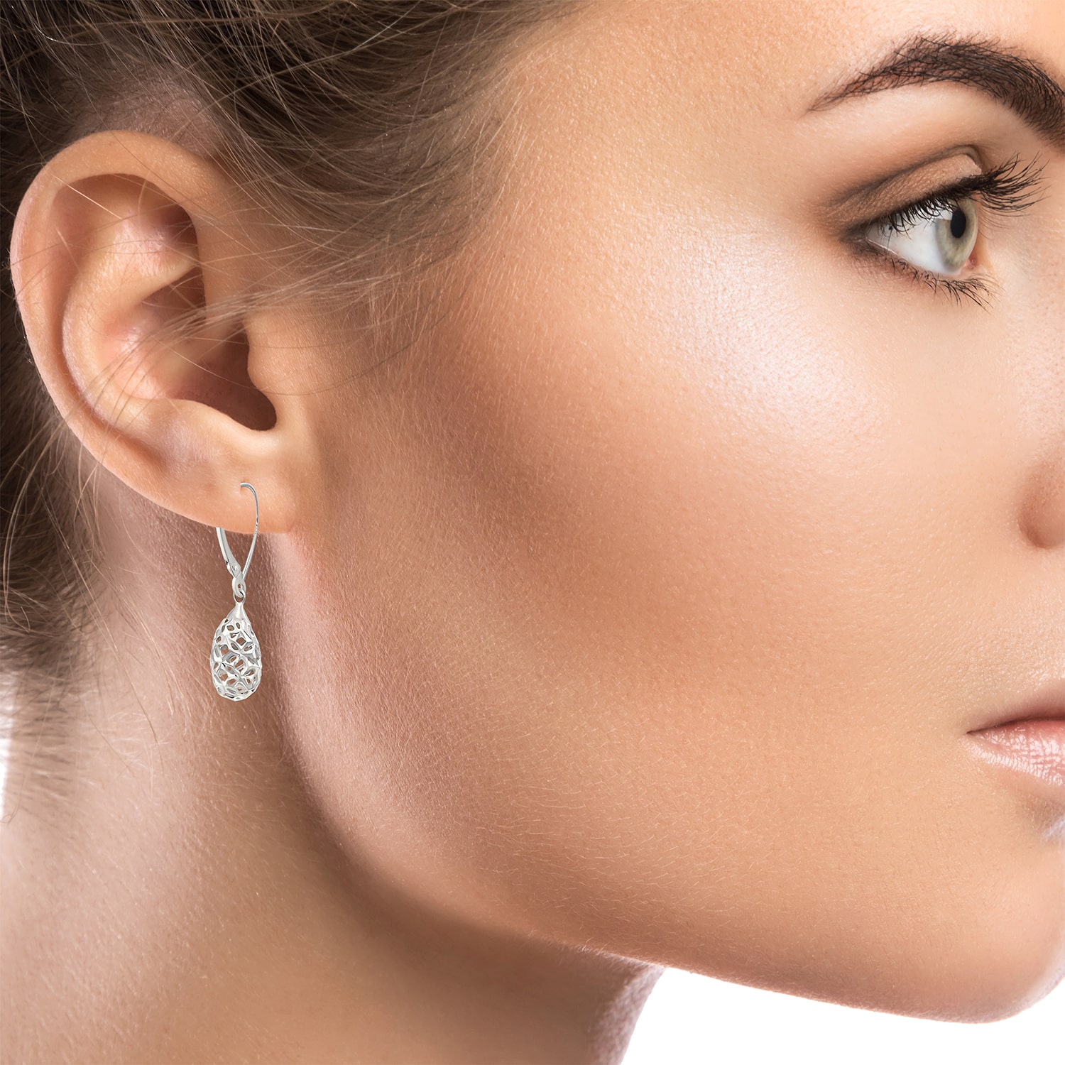 Womens 14K Gold Pear Drop Earrings