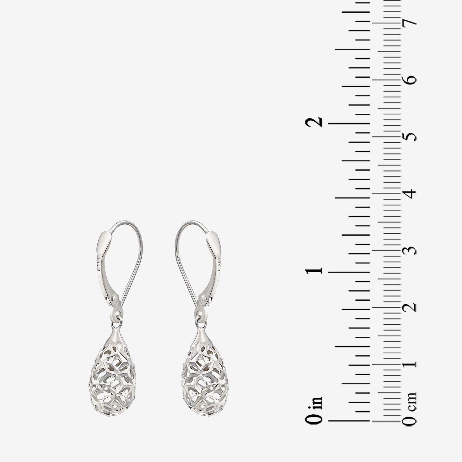 Womens 14K Gold Pear Drop Earrings