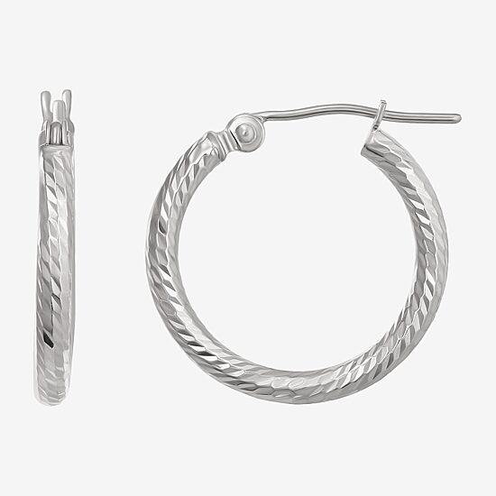 Womens 10K Gold 18mm Round Hoop Earrings