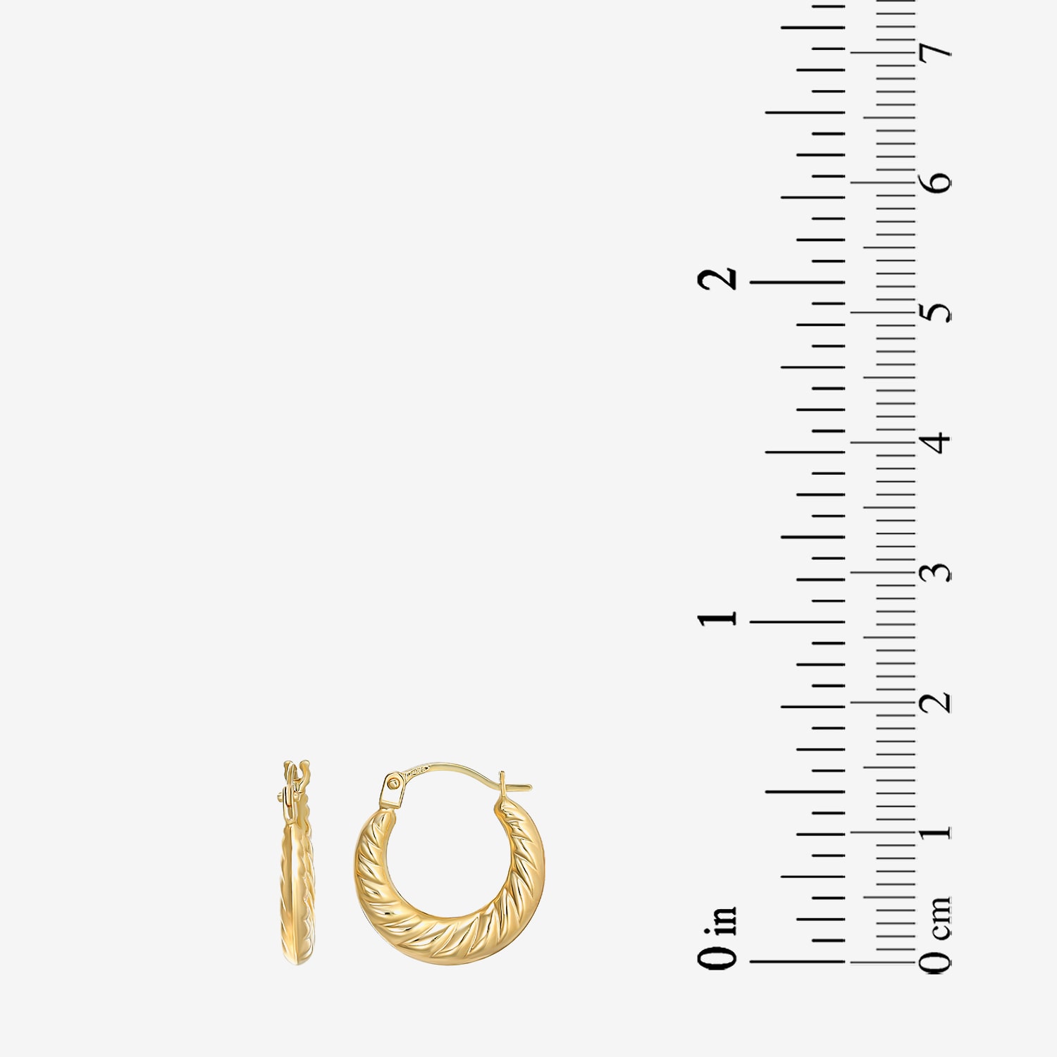 Womens 14K Gold 20mm Round Hoop Earrings