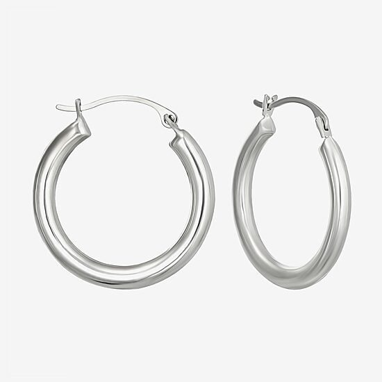 Womens 14K Gold 20mm Round Hoop Earrings