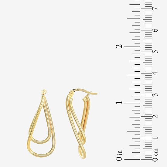 Womens 14K Gold 28mm Oval Hoop Earrings