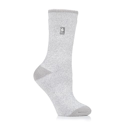 Heat Holders Lite Viola Womens 1 Pair Crew Socks, 5-9, Gray