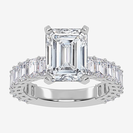 (G / Vs2-Si1) Womens 4 7/8 Ct. T.W. Lab Grown White Diamond 14K Gold Side Stone Engagement Ring