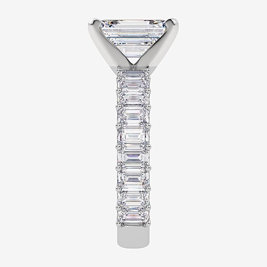 (G / Vs2-Si1) Womens 4 7/8 Ct. T.W. Lab Grown White Diamond 14K Gold Side Stone Engagement Ring