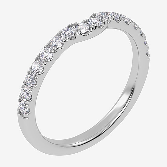 (G-H / Si1-Si2) Womens 3/8 CT. T.W. Lab Grown White Diamond 14K Gold Wedding Band