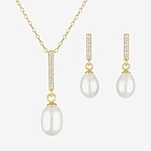 Yes, Please! Womens White Cultured Freshwater Pearl 2-pc. Pendant Necklace Set
