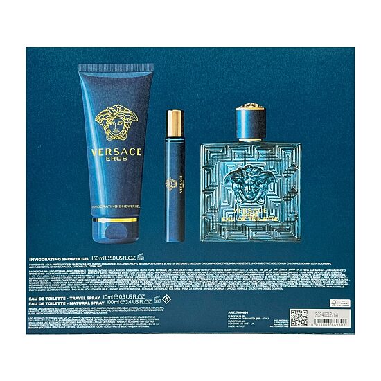 Versace Eros For Men Eau De Toilette 3-Pc Gift Set ($160 Value)