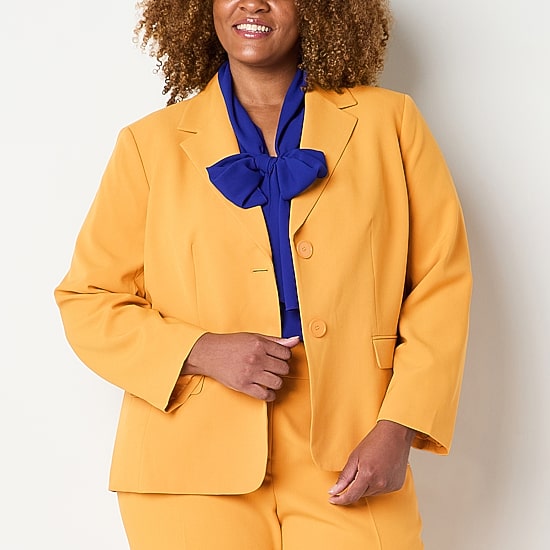 Black Label by Evan-Picone Womens Plus Classic Fit Suit Jacket