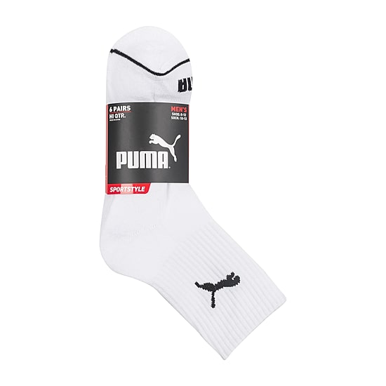 PUMA Sportstyle Training High Mens BREATHABLE Multi-Pack 6 Pair Quarter Ankle Socks