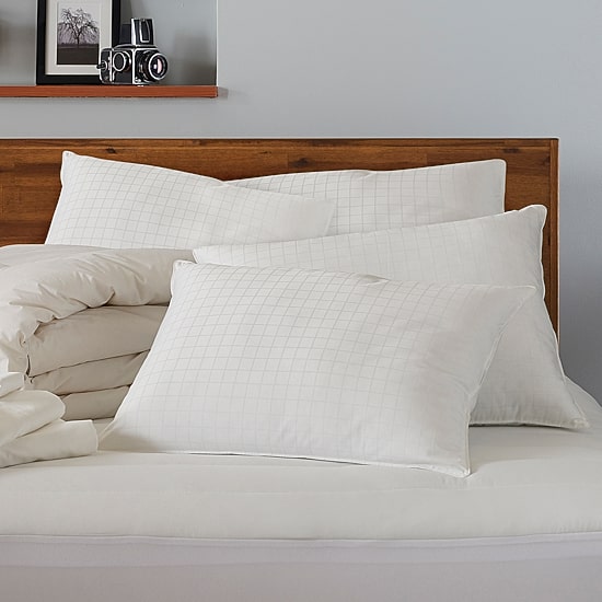 Ella Jayne Overstuffed 100% Cotton Dobby-Box Shell Firm Back/Side Sleeper Down Alternative Gel Filled Pillow Set of 4