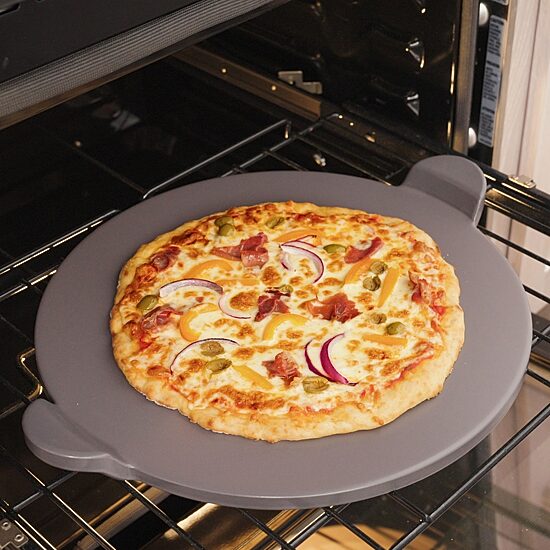 Old Stone Pizza Kitchen 13" Glazed  Pizza Stone with Handles