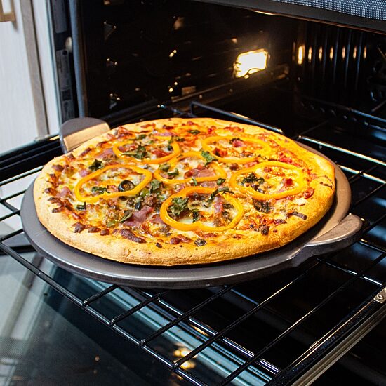 Old Stone Pizza Kitchen 15" Glazed Pizza Stone with Handles