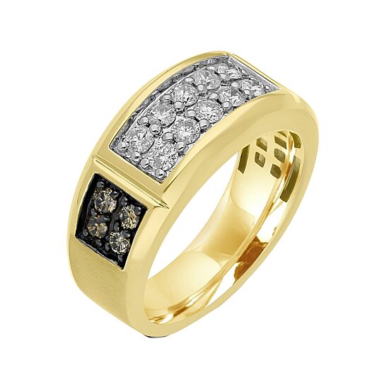 Mens 1 CT. T.W. Natural White Diamond 10K Gold Fashion Ring