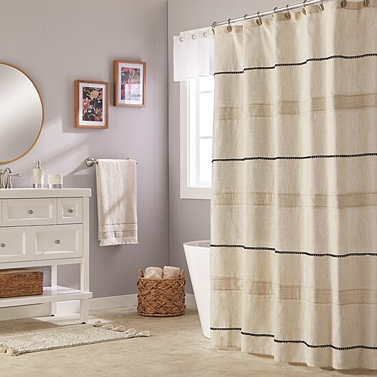 Saturday Knight Neutral Nuances Frayser Shower Curtain