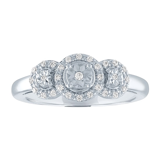 LIMITED TIME SPECIAL! 1/10 CT. T.W.  Diamond Ring in Sterling Silver