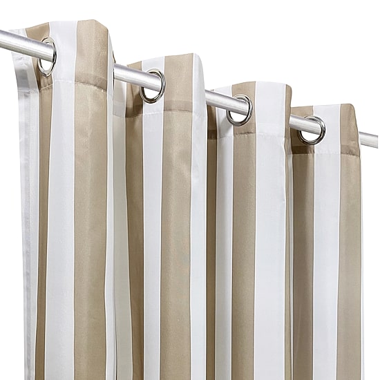 Outdoor Decor Seascapes Stripe Grommet Top Light-Filtering Set of 2 Outdoor Curtain Panel