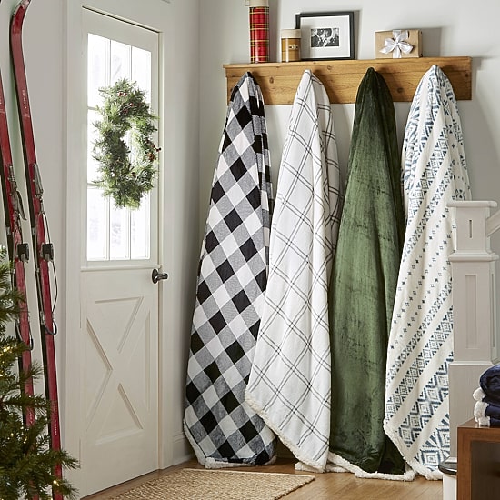 Eddie Bauer Mountain Plaid Ultra Soft Plush Fleece Blanket