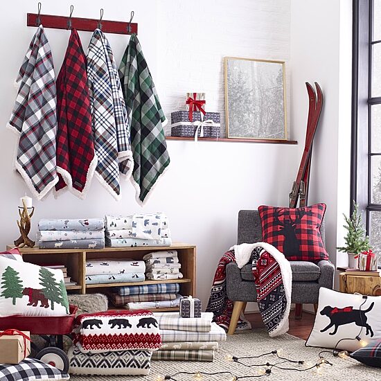 Eddie Bauer Mountain Plaid Ultra Soft Plush Fleece Blanket