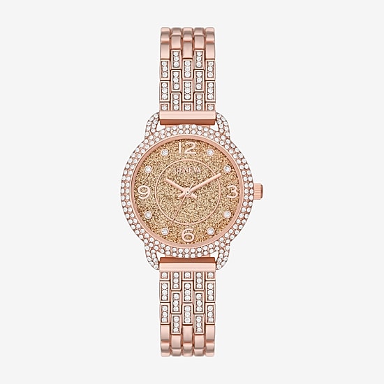 Geneva Geneva Ladies Womens Crystal Accent Rose Goldtone Bracelet Watch Fmdjm267
