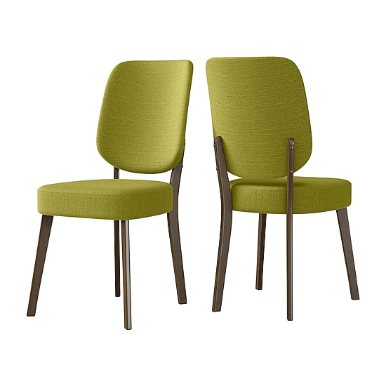 Breuer Mid-Century Modern Armless Dining Chairs in Linen -Set of 2