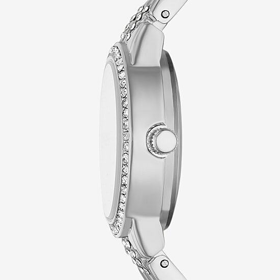 Geneva Womens Crystal Accent Silver Tone Bracelet Watch Fmdjm270