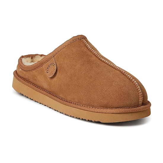Fireside by Dearfoam’s Men's Grafton Genuine Shearling Clog With Taping Slippers
