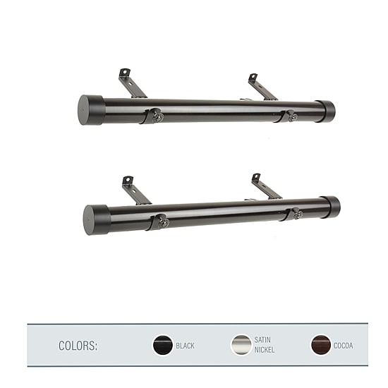 Rod Desyne (Set Of 2) Basic Side 1 1/2 IN Adjustable Curtain Rod