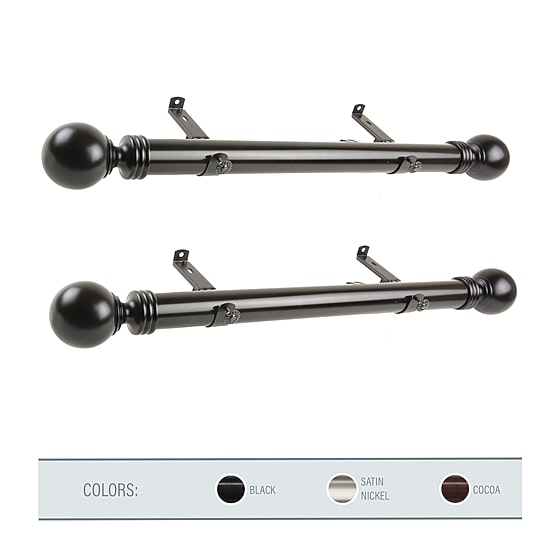 Rod Desyne (Set Of 2) Sphere Side 1 1/2 IN Adjustable Curtain Rod