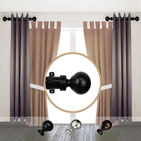 Rod Desyne (Set Of 2) Sphere Side 1 1/2 IN Adjustable Curtain Rod