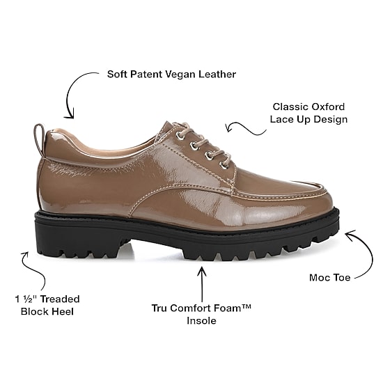 Journee Collection Zina-Wd Womens Moc Closed Toe Oxford Shoes Wide Width
