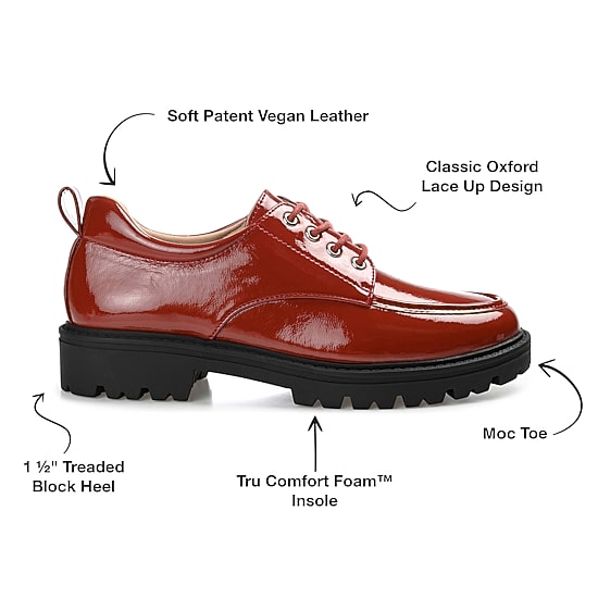 Journee Collection Zina-Wd Womens Moc Closed Toe Oxford Shoes Wide Width