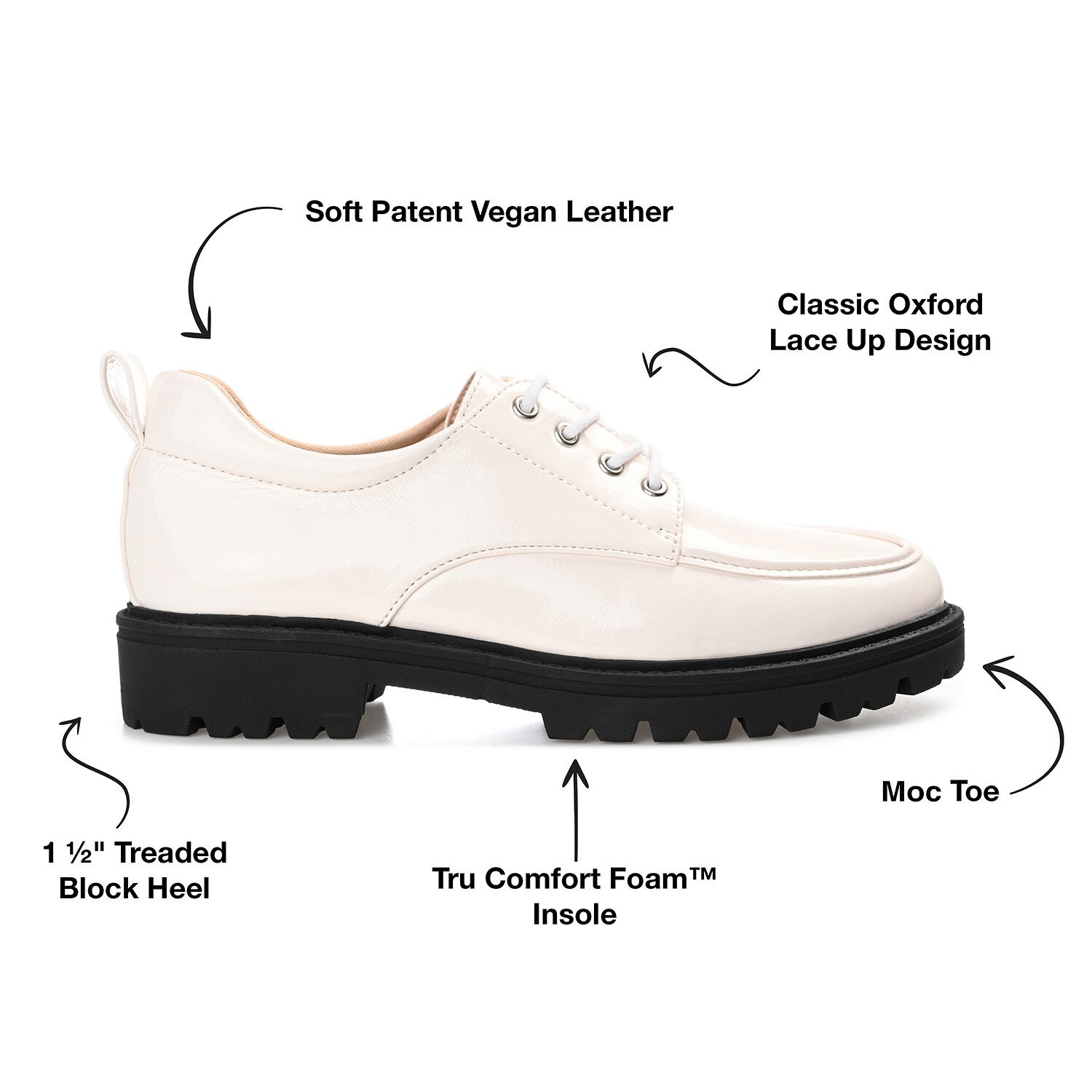 Journee Collection Zina-Wd Womens Moc Closed Toe Oxford Shoes Wide Width